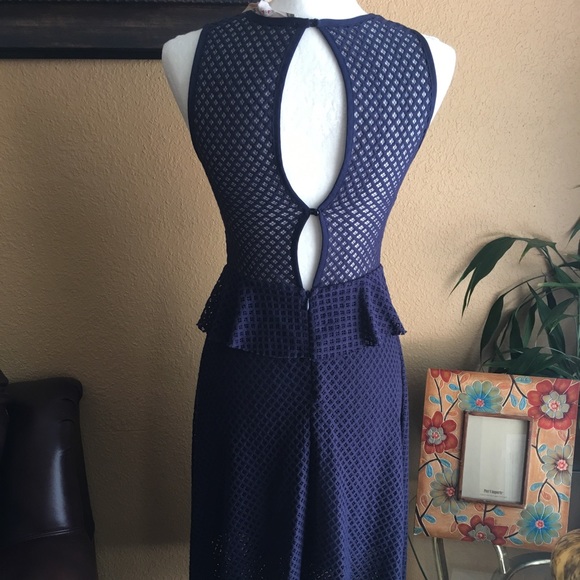 New Chelsea & Violet XS Navy Blue Midi Dress - Picture 5 of 8